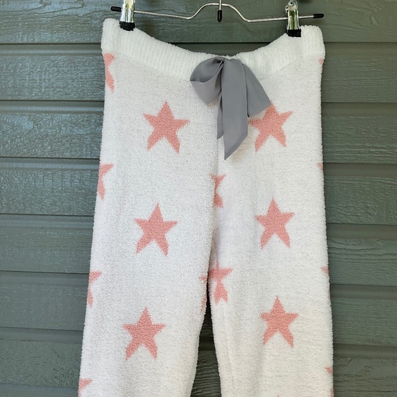 SOLD——-Honeydew 🎁White Soft and Cozy Lounge Pants Pajamas with Pink Stars SM - Picture 1 of 3